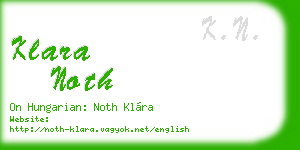 klara noth business card